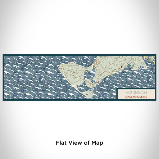 Flat View of Map Custom Aquinnah Massachusetts Map Enamel Mug in Woodblock