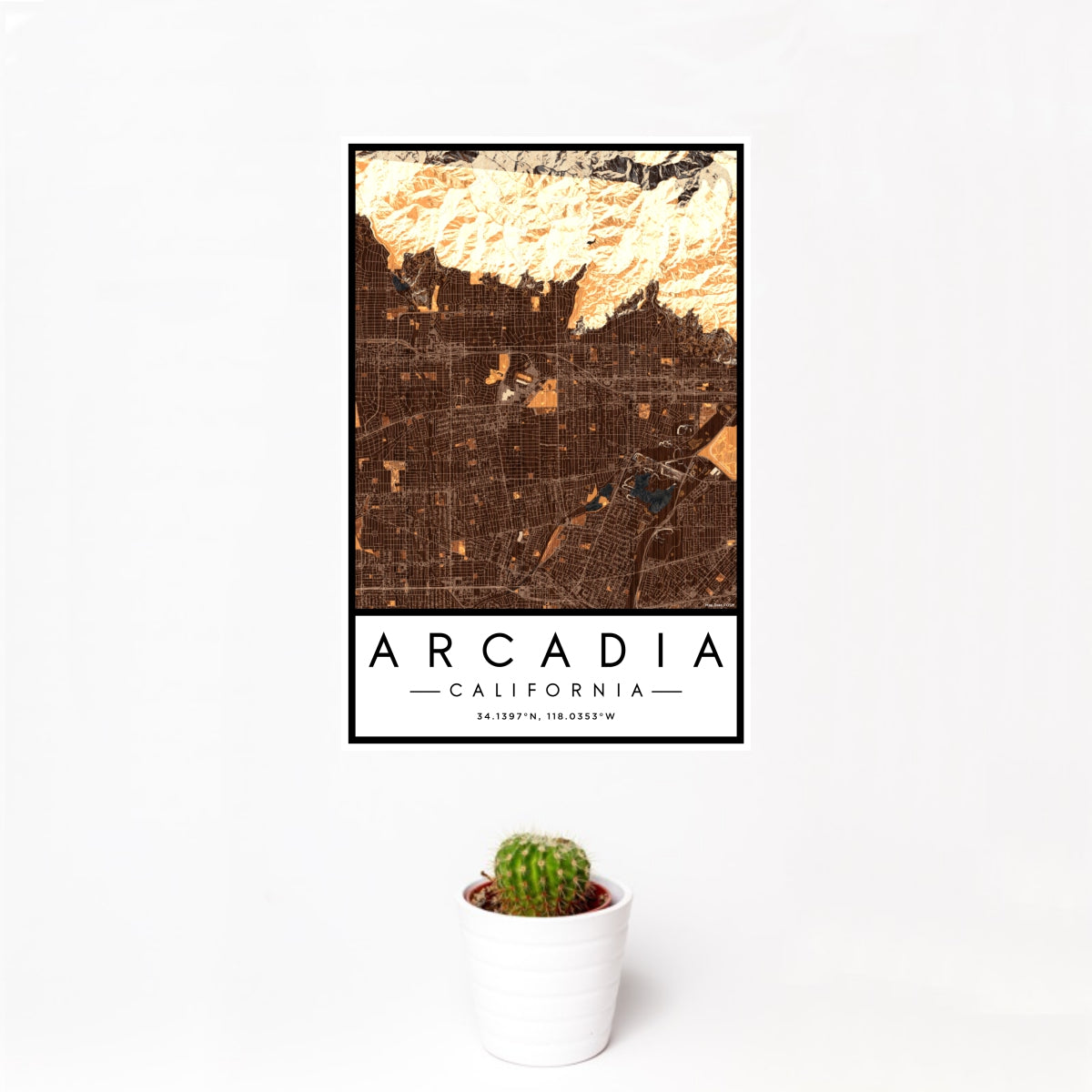 Arcadia - California Map Print in Ember — JACE Maps