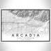Arcadia California Map Print Landscape Orientation in Classic Style With Shaded Background