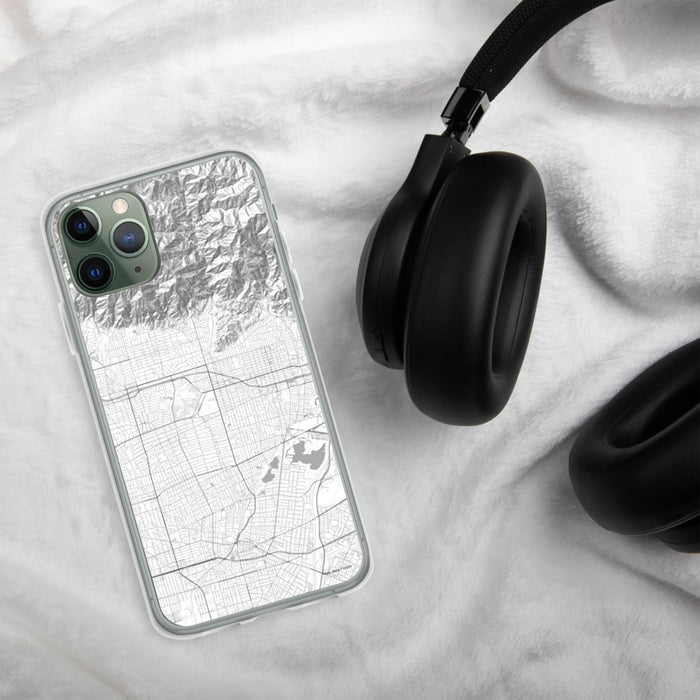 Custom Arcadia California Map Phone Case in Classic on Table with Black Headphones