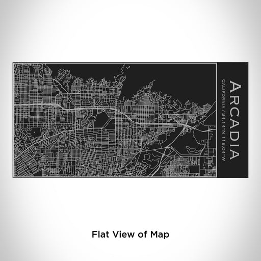 Rendered View of Arcadia California Map Engraving on 17oz Stainless Steel Insulated Cola Bottle in Black