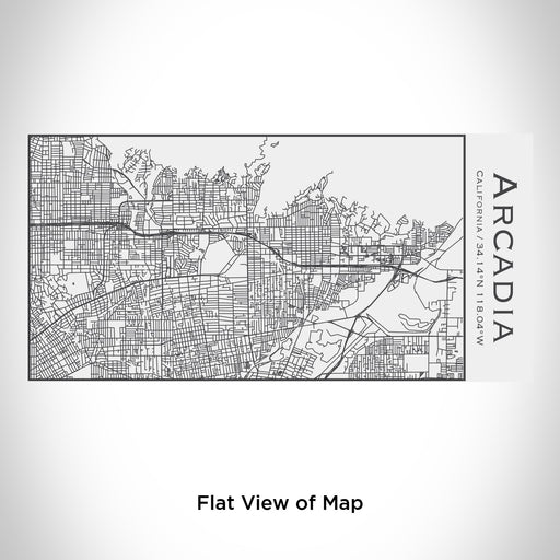 Rendered View of Arcadia California Map Engraving on 17oz Stainless Steel Insulated Cola Bottle in White