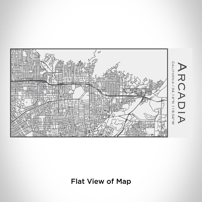 Rendered View of Arcadia California Map Engraving on 17oz Stainless Steel Insulated Cola Bottle in White