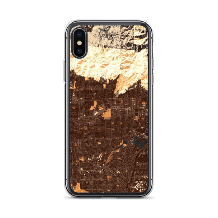 Custom iPhone X/XS Arcadia California Map Phone Case in Ember