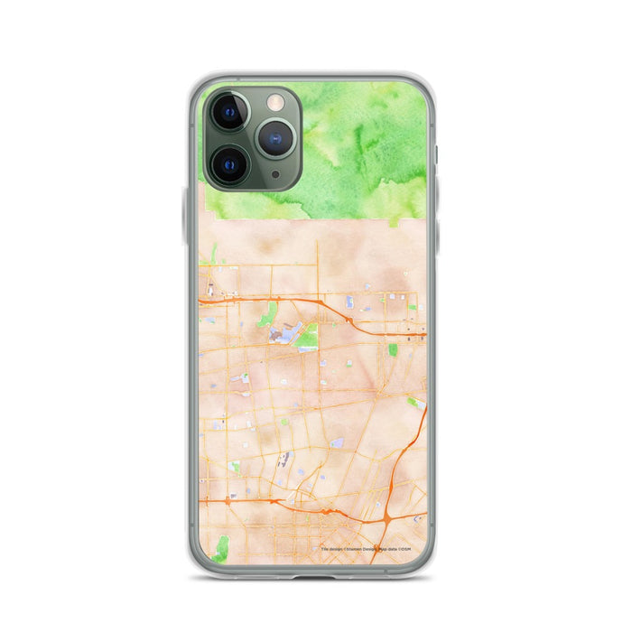Custom iPhone 11 Pro Arcadia California Map Phone Case in Watercolor