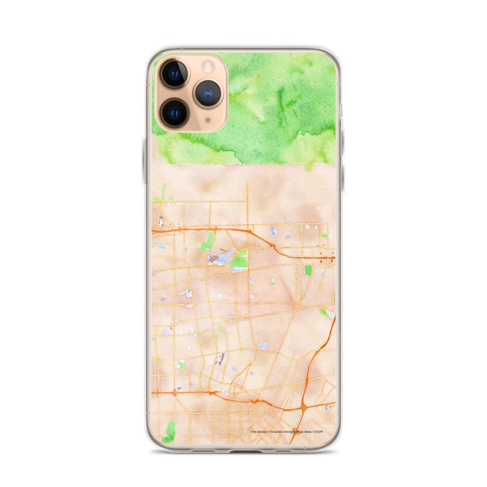 Custom iPhone 11 Pro Max Arcadia California Map Phone Case in Watercolor