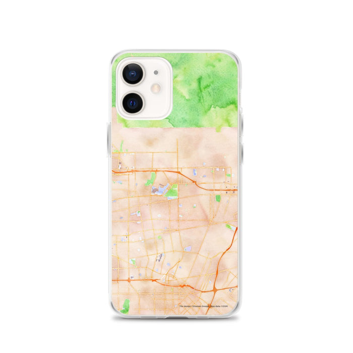 Custom iPhone 12 Arcadia California Map Phone Case in Watercolor