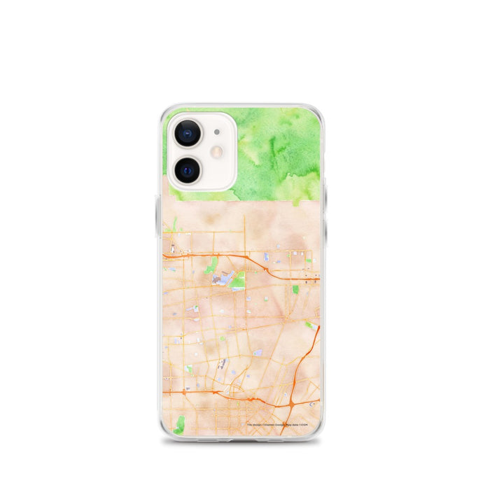 Custom iPhone 12 mini Arcadia California Map Phone Case in Watercolor