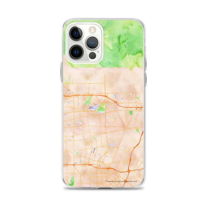Custom iPhone 12 Pro Max Arcadia California Map Phone Case in Watercolor
