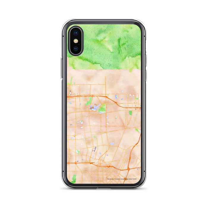 Custom iPhone X/XS Arcadia California Map Phone Case in Watercolor