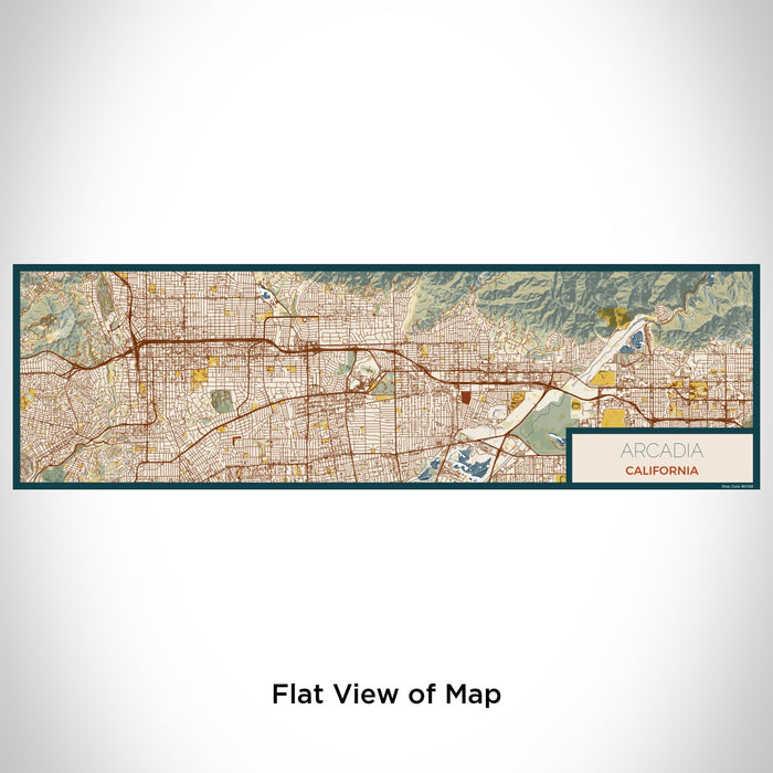 Flat View of Map Custom Arcadia California Map Enamel Mug in Woodblock