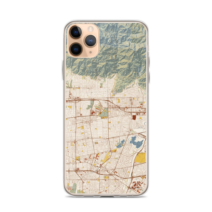 Custom iPhone 11 Pro Max Arcadia California Map Phone Case in Woodblock