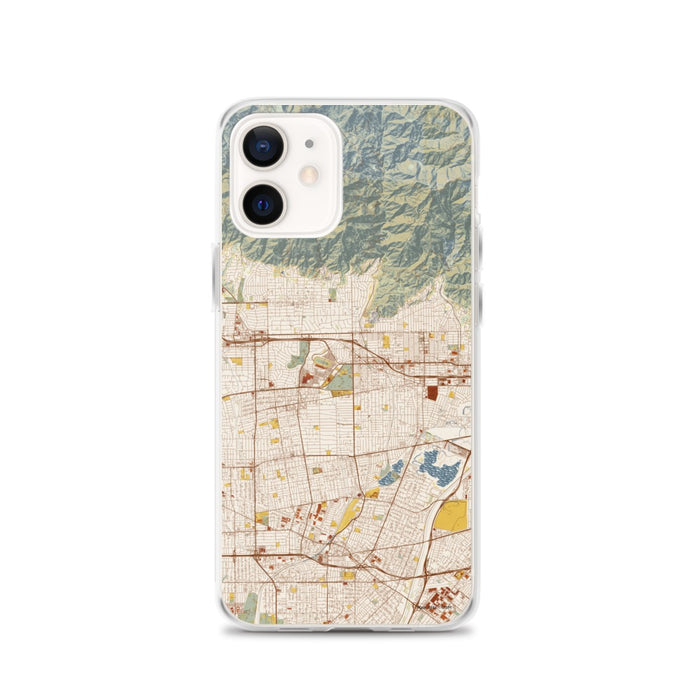 Custom iPhone 12 Arcadia California Map Phone Case in Woodblock