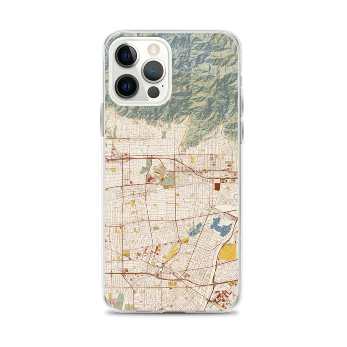 Custom iPhone 12 Pro Max Arcadia California Map Phone Case in Woodblock