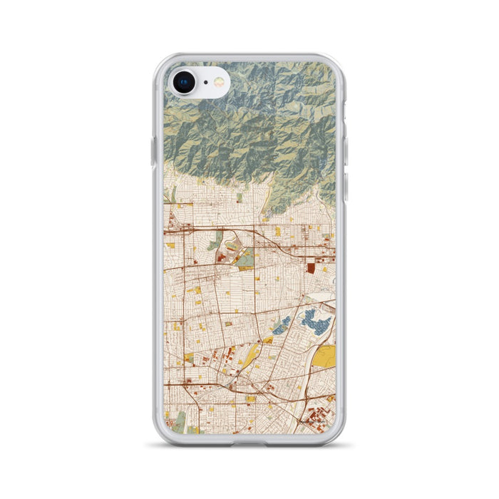 Custom iPhone SE Arcadia California Map Phone Case in Woodblock