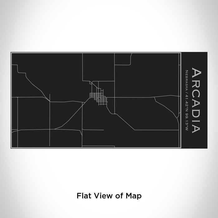 Rendered View of Arcadia Nebraska Map Engraving on 17oz Stainless Steel Insulated Cola Bottle in Black