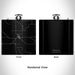 Rendered View of Arcadia Nebraska Map Engraving on 6oz Stainless Steel Flask in Black