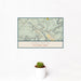 12x18 Arches National Park Map Print Landscape Orientation in Woodblock Style With Small Cactus Plant in White Planter