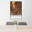 24x36 Arches National Park Map Print Portrait Orientation in Ember Style Behind 2 Chairs Table and Potted Plant
