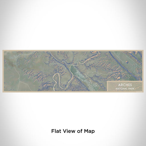 Flat View of Map Custom Arches National Park Map Enamel Mug in Afternoon