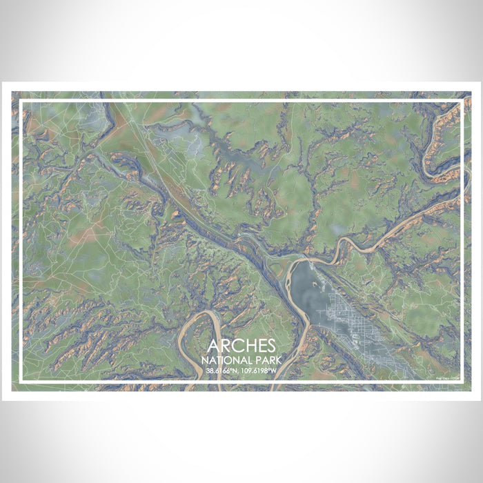 Paper Map Arch Arches National Park Map Print in Afternoon — JACE Maps