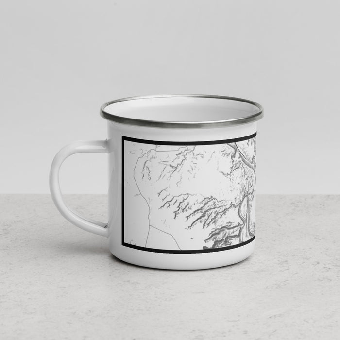 Left View Custom Arches National Park Map Enamel Mug in Classic