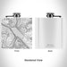 Rendered View of Arches National Park Map Engraving on 6oz Stainless Steel Flask in White