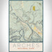 Arches National Park Map Print Portrait Orientation in Woodblock Style With Shaded Background