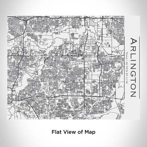 Rendered View of Arlington Texas Map Engraving on 20oz Stainless Steel Insulated Bottle with Bamboo Top in White