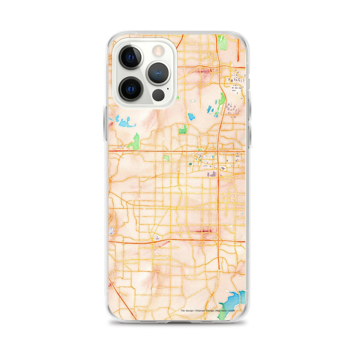 Custom Arlington Texas Map iPhone 12 Pro Max Phone Case in Watercolor
