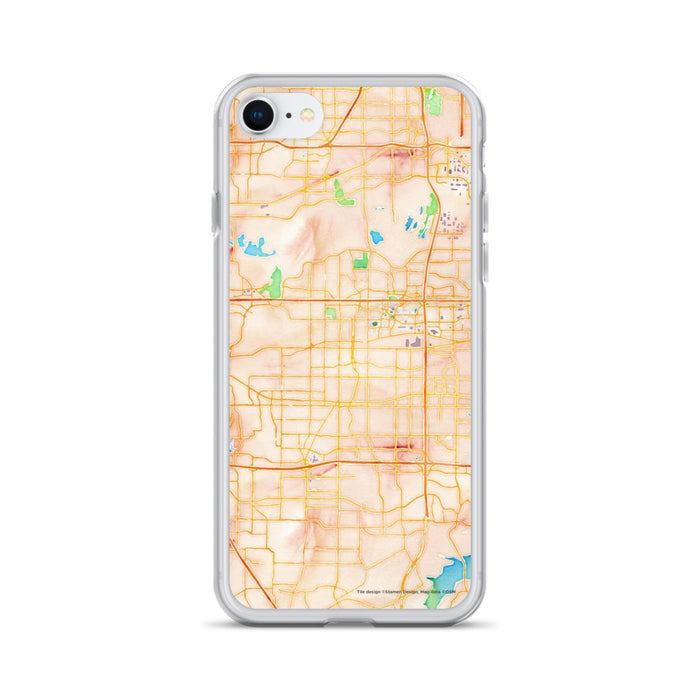 Custom Arlington Texas Map iPhone SE Phone Case in Watercolor