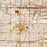 Arlington Texas Map Print in Woodblock Style Zoomed In Close Up Showing Details