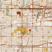 Arlington Texas Map Print in Woodblock Style Zoomed In Close Up Showing Details