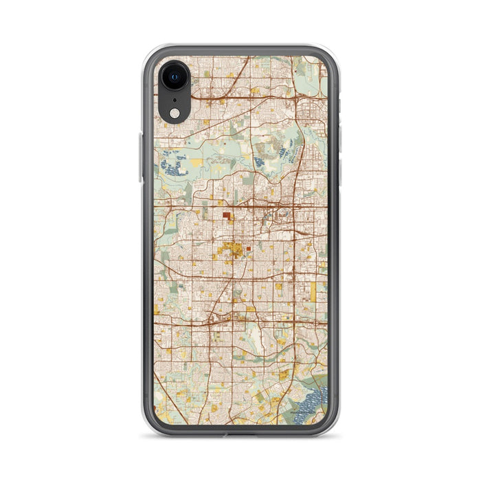 Custom Arlington Texas Map Phone Case in Woodblock