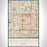 Arlington Texas Map Print Portrait Orientation in Woodblock Style With Shaded Background