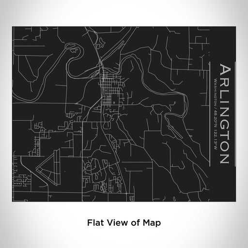 Rendered View of Arlington Washington Map Engraving on 20oz Stainless Steel Insulated Bottle with Bamboo Top in Black