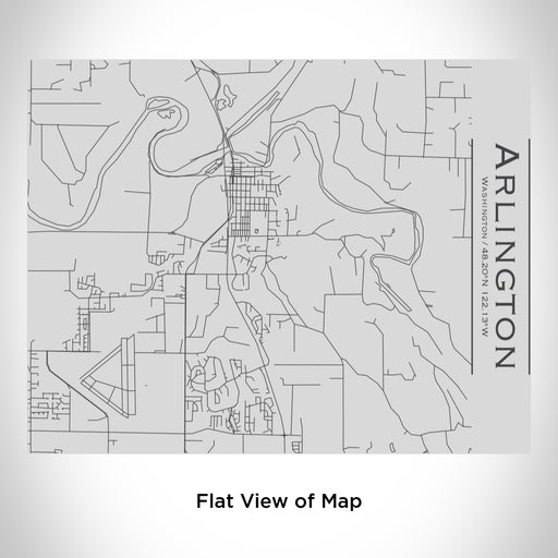 Rendered View of Arlington Washington Map Engraving on 20oz Stainless Steel Insulated Bottle with Bamboo Top