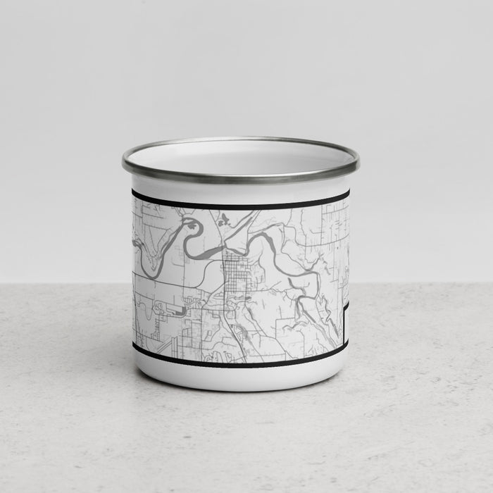 Front View Custom Arlington Washington Map Enamel Mug in Classic