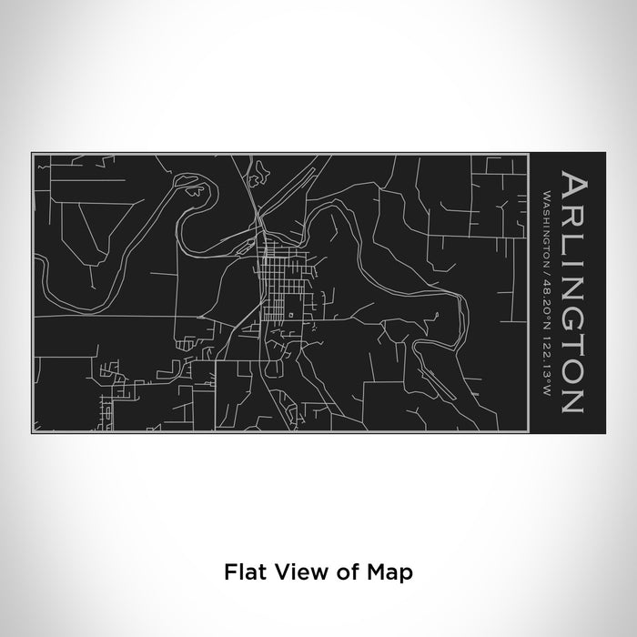 Rendered View of Arlington Washington Map Engraving on 17oz Stainless Steel Insulated Cola Bottle in Black