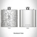 Rendered View of Arlington Washington Map Engraving on 6oz Stainless Steel Flask