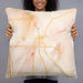 Person holding 22x22 Custom Arlington Washington Map Throw Pillow in Watercolor