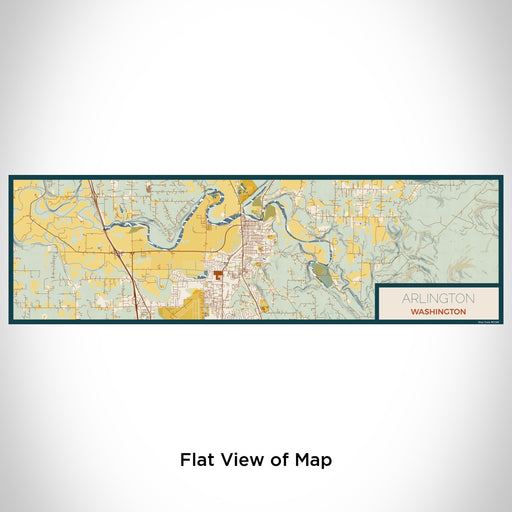 Flat View of Map Custom Arlington Washington Map Enamel Mug in Woodblock