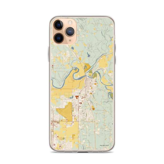 Custom iPhone 11 Pro Max Arlington Washington Map Phone Case in Woodblock