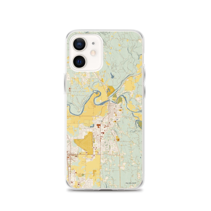 Custom iPhone 12 Arlington Washington Map Phone Case in Woodblock