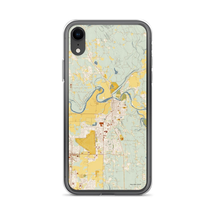 Custom iPhone XR Arlington Washington Map Phone Case in Woodblock