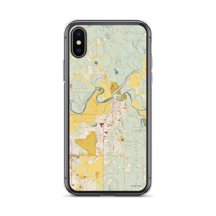 Custom iPhone X/XS Arlington Washington Map Phone Case in Woodblock