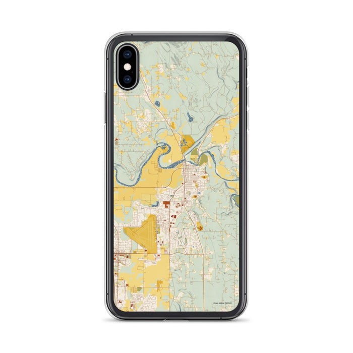 Custom iPhone XS Max Arlington Washington Map Phone Case in Woodblock