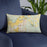 Custom Arlington Washington Map Throw Pillow in Woodblock on Blue Colored Chair
