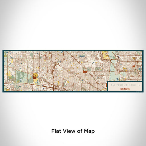 Flat View of Map Custom Arlington Heights Illinois Map Enamel Mug in Woodblock