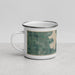 Left View Custom Arnolds Park Iowa Map Enamel Mug in Afternoon